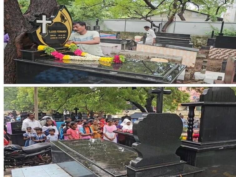 Nellai Christian people gathered to pay their respects by decorating the graves since morning TNN நெல்லையில் காலை முதலே கல்லறைகளை அலங்கரித்து அஞ்சலி செலுத்த குவிந்த கிறிஸ்தவ மக்கள்