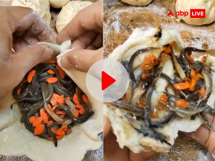 Weird News Hindi Man Make Momos By Adding Live Worms Watch Viral Video 'मोमोज़' खाने के शौकीन लोगों को हिलाकर रख देगा ये VIDEO, मन में भर जाएगी घिन