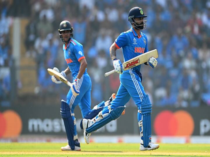 Kohli also scored 400 runs in World Cup 2023 becoming the third Indian after Tendulkar and Rohit Sharma to cross 400-run mark in two separate World Cups.   (IMAGE CREDIT: Getty)