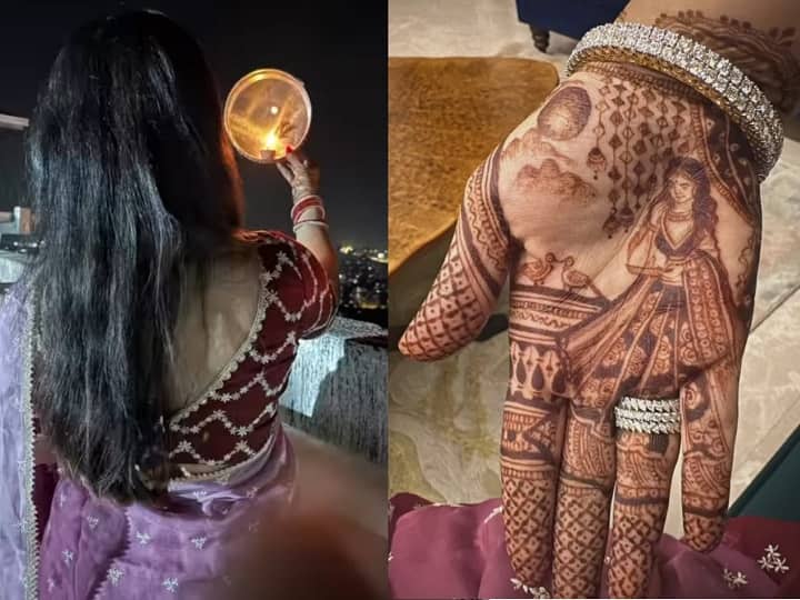 देशभर में बुधवार (1 नवंबर) को करवा चौथ मनाया गया. पति की लंबी उम्र और अच्छे स्वास्थ्य के लिए रखा जाने वाले इस व्रत के मौके पर सोशल मीडिया पर आम से लेकर खास तक, हर किसी ने अपनी तस्वीरें साझा की.