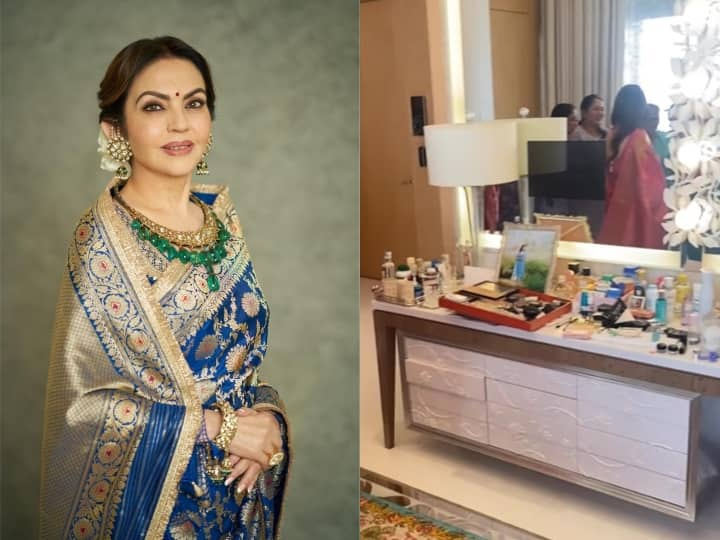 Nita Ambani Makeup Room Photo leaked Antilia Inside Photos Viral Mukesh Ambani Wife Nita Ambani Birthday WATCH: बेहद लग्जरी है नीता अंबानी का मेकअप रूम, पहली बार सामने आई एंटीलिया के अंदर की तस्वीर