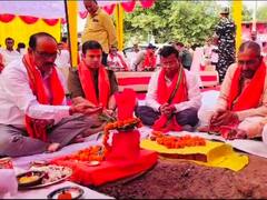 राम मंदिर परिसर में बनेगा पुलिस कंट्रोल रूम, चंपत राय की मौजूदगी में हुआ भूमि पूजन