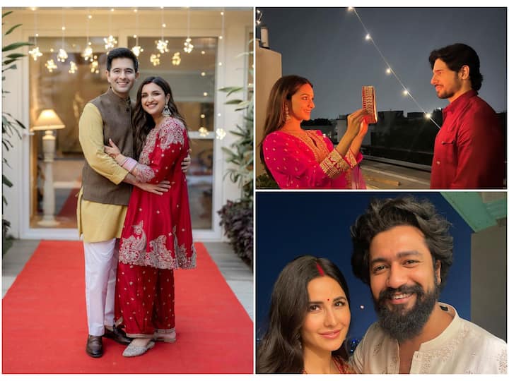 Bollywood celebrities celebrated the festival of Karwa Chauth on Wednesday. Kiara Advani and Parineeti Chopra shared glimpses of their first Karwa Chauth celebrations with their husbands.