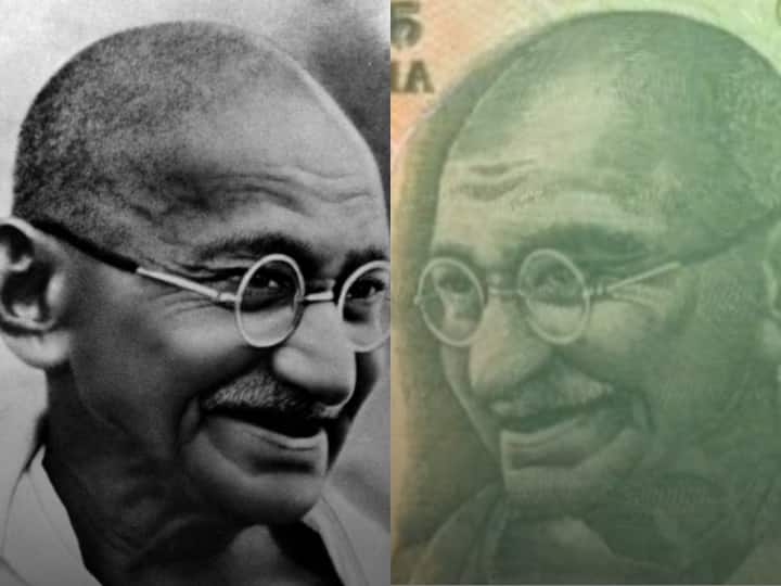 कई लोगों को लगता है कि नोट पर छपी महात्मा गांधी की तस्वीर असली नहीं बल्कि कैरिकेचर (Caricature) है. मगर असलियत में बापू के चेहरे की यह फोटो एक बड़े फोटो को क्रॉप करके ली गई है.