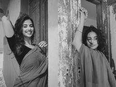 Meenakshi Chaudhary: బ్లాక్ శారీలో మీనాక్షి- స్టన్నింగ్ లుక్స్ తో మెస్మరైజ్