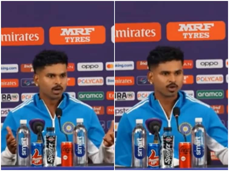 Shreyas Iyer Angry Reporter Short Ball Question Video Viral After India vs Sri Lanka World Cup highlights Shreyas Iyer Gets Angry At Reporter Over 'Short Ball' Question; Video Viral After IND vs SL ODI WC Match - WATCH