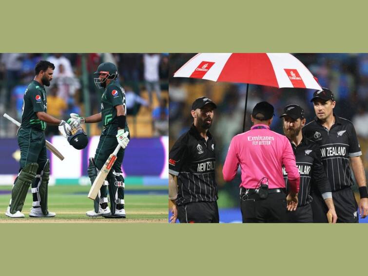 New Zealand vs Pakistan Play called off and Pakistan win sensational result in Bangalore that keeps them alive in the tournament New Zealand vs Pakistan : पाकिस्तानला पावसाने तारले, पण चारशे करूनही न्यूझीलंडच्या छातीत कळ आली! वर्ल्डकपमध्ये चुरस कायम