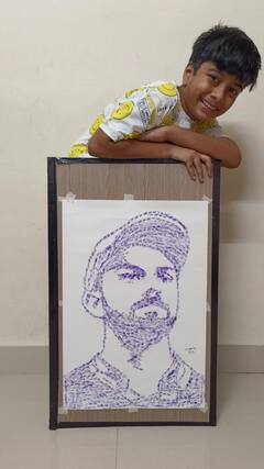 Virat Kohli Birthday : किंग कोहलीला 8 वर्षाच्या चाहत्याच्या अनोख्या शुभेच्छा; स्टॅम्पने साकारले विराटचे पोट्रेट; पाहा फोटो