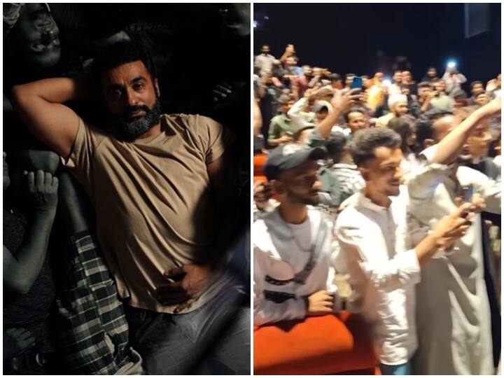 raj kundra suprise visit to UT 69 movie show fans give standing ovation video viral UT 69: सिनेमा हॉल में दर्शकों के बीच पहुंचे Raj Kundra, थिएटर के अंदर मची भगदड़, सभी के सामने शिल्पा शेट्टी के पति ने जोड़े हाथ