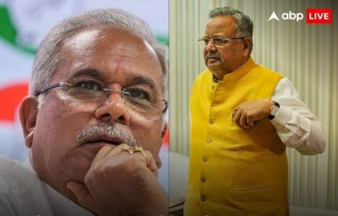 Chhattisgarh Exit Poll 2023 LIVE ABP C voter Survey Chhattisgarh Election Results 2023 BJP Congress Seats Vote Percentage News today Bhupesh Baghel vs Raman Singh Rahul Gandhi vs Narendra Modi Chhattisgarh Exit Poll 2023 Result : छत्तीसगडमध्ये काँटे की टक्कर, काँग्रेसला सत्ता राखताना दमछाक!