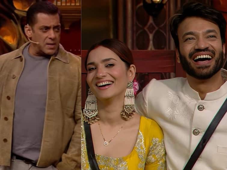 Host Salman Khan hints Ankita Lokhande, Vicky Jain, Neil Bhatt could be ousted for breach of contract update on Bigg Boss 17 Bigg Boss 17: চুক্তিভঙ্গের অভিযোগ, 'বিগ বস'-এর বাড়ি থেকে বেরিয়ে যেতে হতে পারে ভিকি-অঙ্কিতাকে?