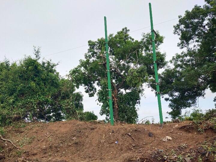 மரக்காணம் அருகே வலுவிழந்த ஏரிக்கரையில் நடப்பட்ட மின்கம்பம் - உயிர் சேதம் ஏற்படும் அபாயம்