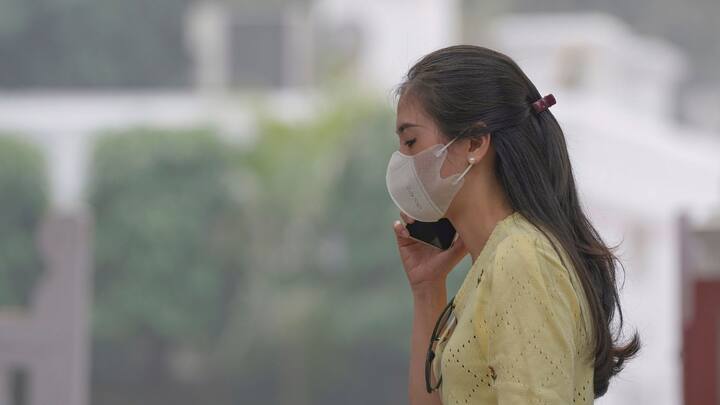 এদিন সকালেও দূষণে ঢেকেছে রাজধানীর রাস্তা, মাস্ক পরেই কাজে বেরোলেন দিল্লিবাসী।