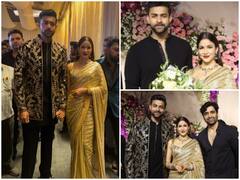 ग्रैंड रिस्पेशन में ब्लैक आउटफिट पहन वरुण लगे हैंडसम तो मांग में सिंदूर फ्लॉन्ट करती लावण्या भी लगी खूबसूरत