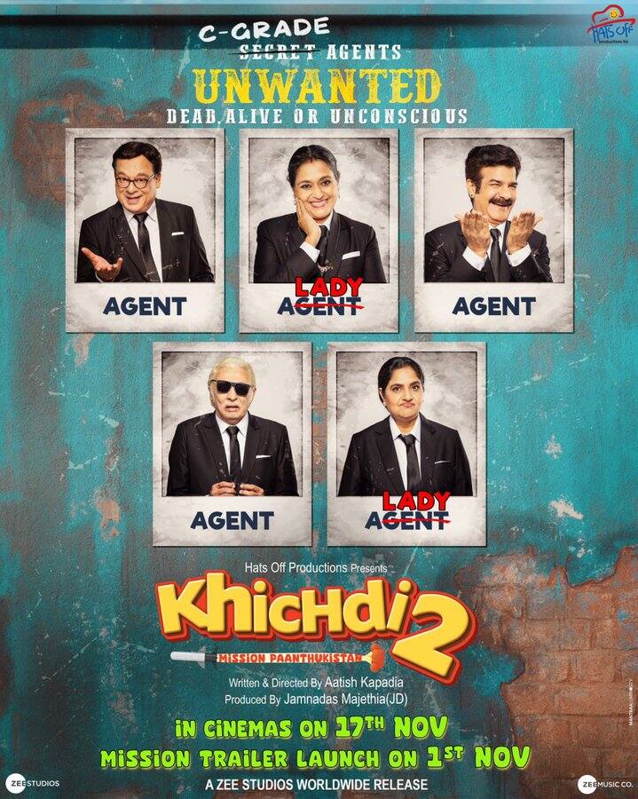 The beloved cast of Khichdi is making a triumphant return to the big screen, on November 17 and this time, they're embarking on a top-secret mission to Paanthukistan. (Image Source: Twitter/@filmynewsnetwrk)