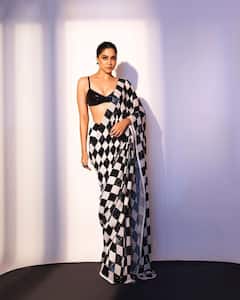 Sharvari Mesmerises In A Black And White Manish Malhotra Saree