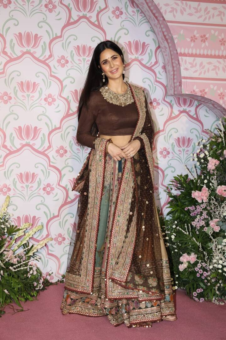 Katrina Kaif donned a graceful look in a brown lehenga choli.