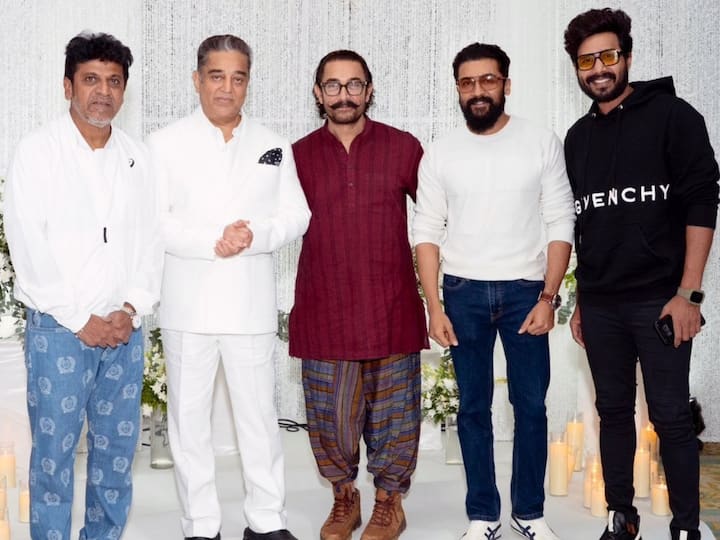 Kamal Haasan Birthday Photos : நவம்பர் 7 ஆம் தேதியன்று நடந்த நடிகர் கமல்ஹாசனின் பிறந்தநாள் பார்ட்டியில் பல நட்சத்திரங்கள் கலந்து கொண்டனர்.