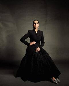 Sonam Kapoor Dons A Regal All-Black Ensemble; Check Out The Pics
