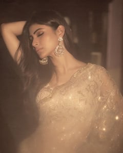 Mouni Roy Drapes Elegance In An Off White Saree At A Diwali Bash In Mumbai; See Pics