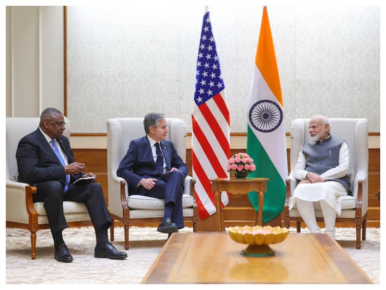 India US Partnership Truly A Force For Global Good PM Narendra Modi After 2+2 Ministerial Meet 'India-US Partnership Truly A Force For Global Good': PM Modi Meets Blinken, Lloyd After 2+2 Dialogue