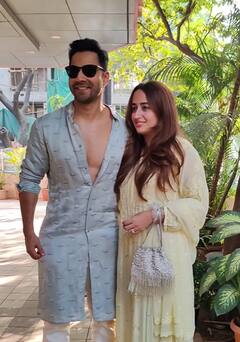 Dhanteras 2023: धनतेरस पूजा के लिए पत्नी के साथ करण जौहर के ऑफिस पहुंचे वरुण धवन, चिकनकारी सूट में बेहद गॉर्जियस लगीं नताशा...