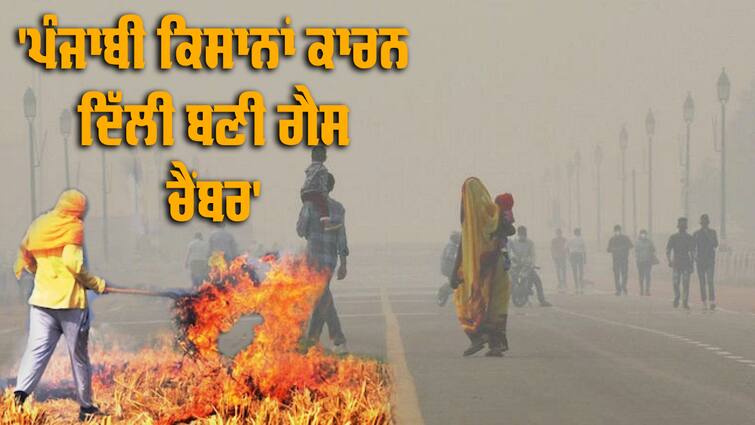 stubble burning cases in Punjab 93 percent Central Govt says Stubble Burning: ਮੋਦੀ ਸਰਕਾਰ ਦਾ ਦਾਅਵਾ, ਪੰਜਾਬ 'ਚ ਪਰਾਲੀ ਸਾੜਨ ਦੇ 93% ਕੇਸ, ਪੰਜਾਬੀ ਕਿਸਾਨਾਂ ਕਾਰਨ ਦਿੱਲੀ ਬਣੀ ਗੈਸ ਚੈਂਬਰ