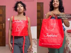 VIDEO: लड़की ने प्लास्टिक बैग से बनाई शानदार ड्रेस, मगर लोगों को बिल्कुल नहीं आई पसंद, जमकर किया ट्रोल