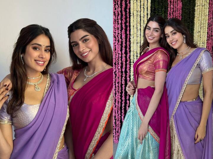 Kapoor Sisters Photos : தாவணி உடையில் கலக்கும் ஸ்ரீதேவியின் மகள்கள் ஜான்வி மற்றும் குஷி கபூரின் புகைப்படங்களை இங்கு காணலாம்.