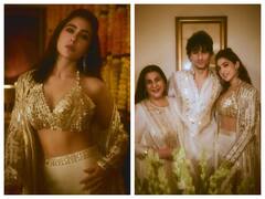 Sara Ali Khan Sizzles In Golden And White Outfit As She Shares Pics With Mum Amrita Singh And Brother Ibrahim