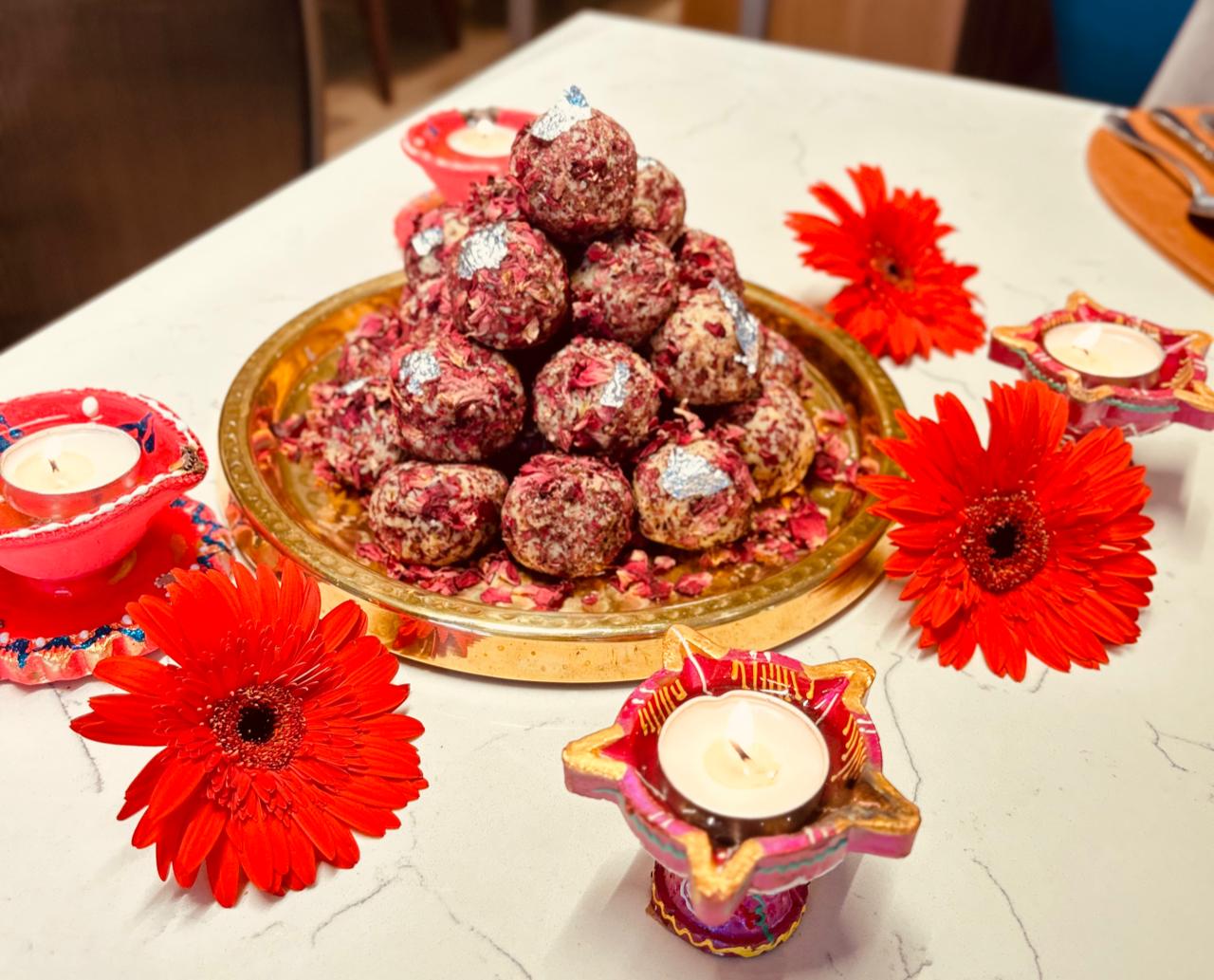 Rose, Mawa & Gulkand Laddoo (By Chef Ashish kadam, Novotel Mumbai international Airport)