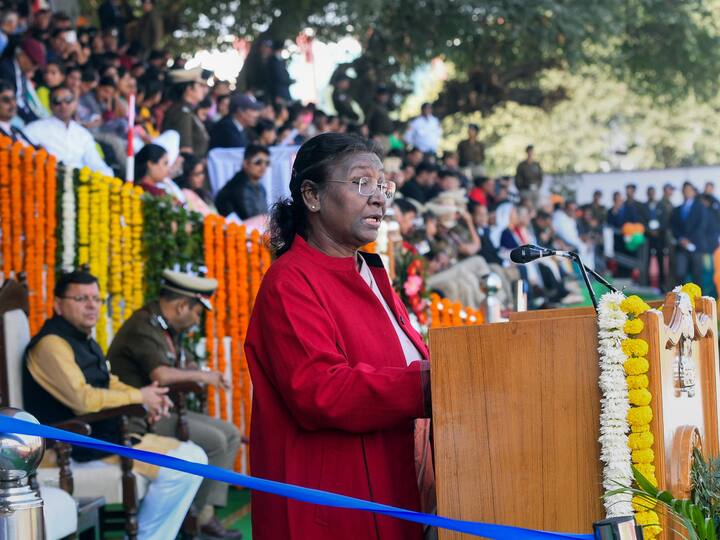President Droupadi Murmu speaks on the occasion of Uttarakhand Foundation Day. She said that the hard-working people of the state have climbed to new heights of development since its creation. (Source: PTI)