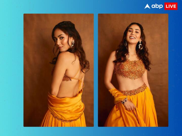 बैकलेस चोली-लहंगा पहन दिवाली पर आफत लगीं मीरा कपूर