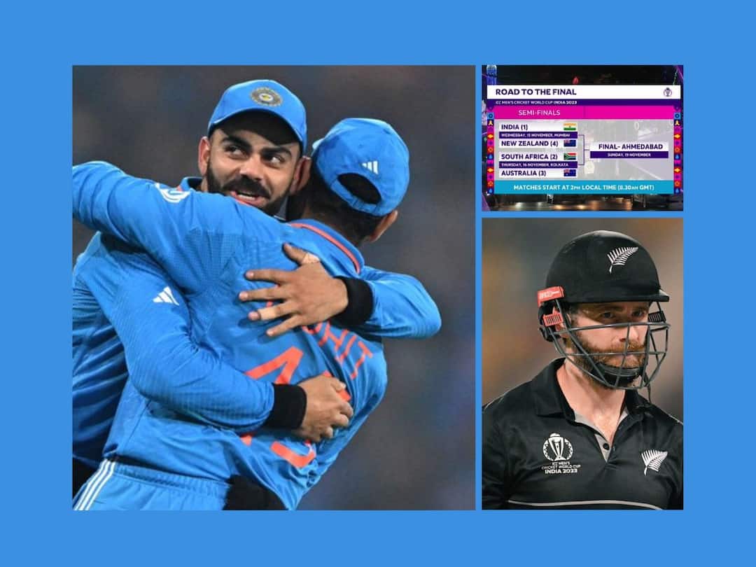 India Vs New Zealand World Cup Semi Final in mumbai on wankhede stadium on 15th October rohit sharma virat kohli kane williamson rachin ravindra India Vs New Zealand World Cup Semi Final : 2019 मधील तोच संघ, तोच थरार अन् तोच सेमीफायनलचा महामुकाबला; टीम इंडिया न्यूझीलंडविरुद्ध मुंबईत भिडणार!