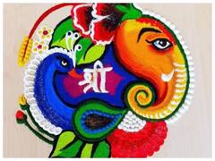 Rangoli Trend: ભગવાનની રંગોળી આજકાલ છે ટ્રેન્ડમાં, જાણો આને આસાનીથી કેવી રીતે બનાવવી........