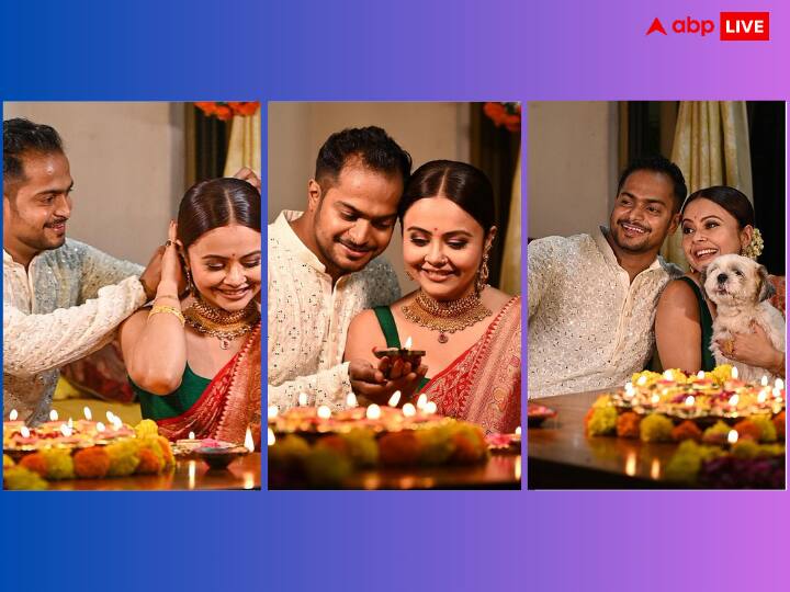 Devoleena Bhattacharjee First Diwali With Husband: टीवी एक्ट्रेस देवोलीना भट्टाचार्जी शादी के बाद पति के साथ अपनी पहली दिवाली सेलिब्रेट कर रही हैं. जिसकी तस्वीरें अब उन्होंने फैंस के साथ शेयर की.