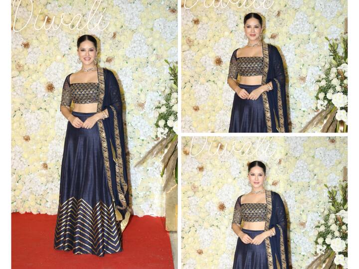 T-Series organised a grand Diwali bash and a number of Bollywood celebrities were in attendance. Out of everyone, Sunny Leone stood out as she looked stunning in a navy blue lehenga.