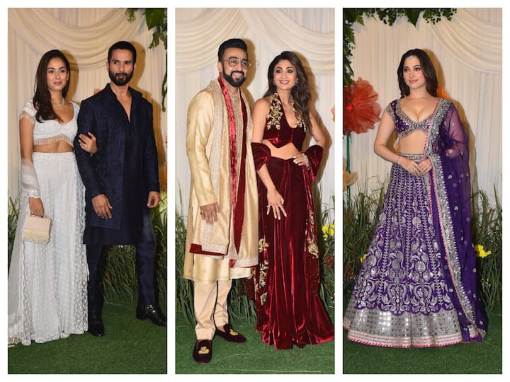 Shilpa Shetty hosted a grand Diwali party on Saturday, attended by the who's who of Bollywood including Kriti Sanon, Tamannaah Bhatia, Vijay Varma, Bhumi Pednekar and others.