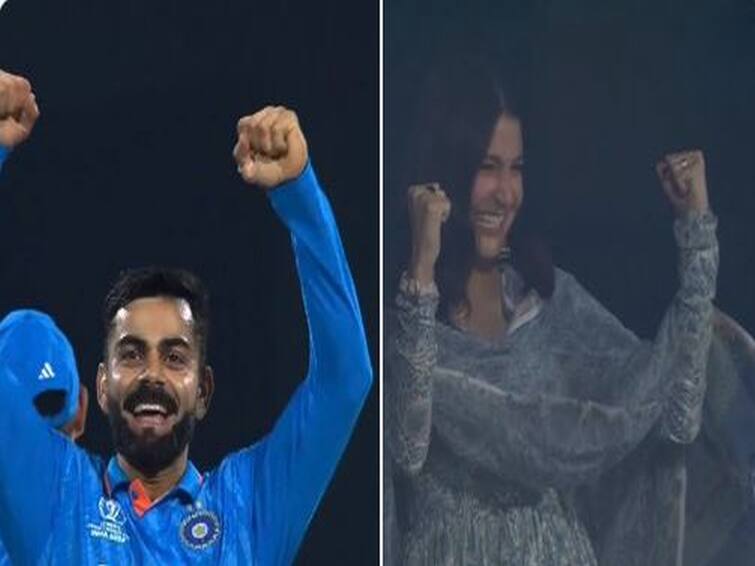 Anushka Sharma Reaction Virat Kohli First ODI Wicket In 9 Years IND vs NED Scott Edwards Viral Video Anushka Sharma's Reaction To Virat Kohli's First ODI Wicket In 9 Years Goes Viral
