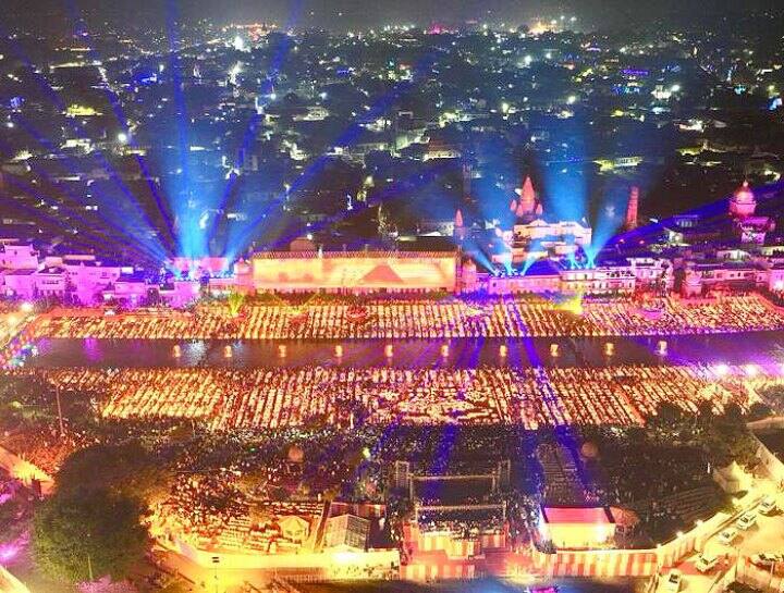 Diwali 2023 pm narendra modi ayodhya deepotsav pictures on diwali celebration with 22 lakh diyas guinness book of record अद्भुत, अलौकिक, अविस्मरणीय... अयोध्येतील दिपोत्सवाचे फोटो शेअर करत पंतप्रधानांकडून दिवाळीच्या शुभेच्छा!