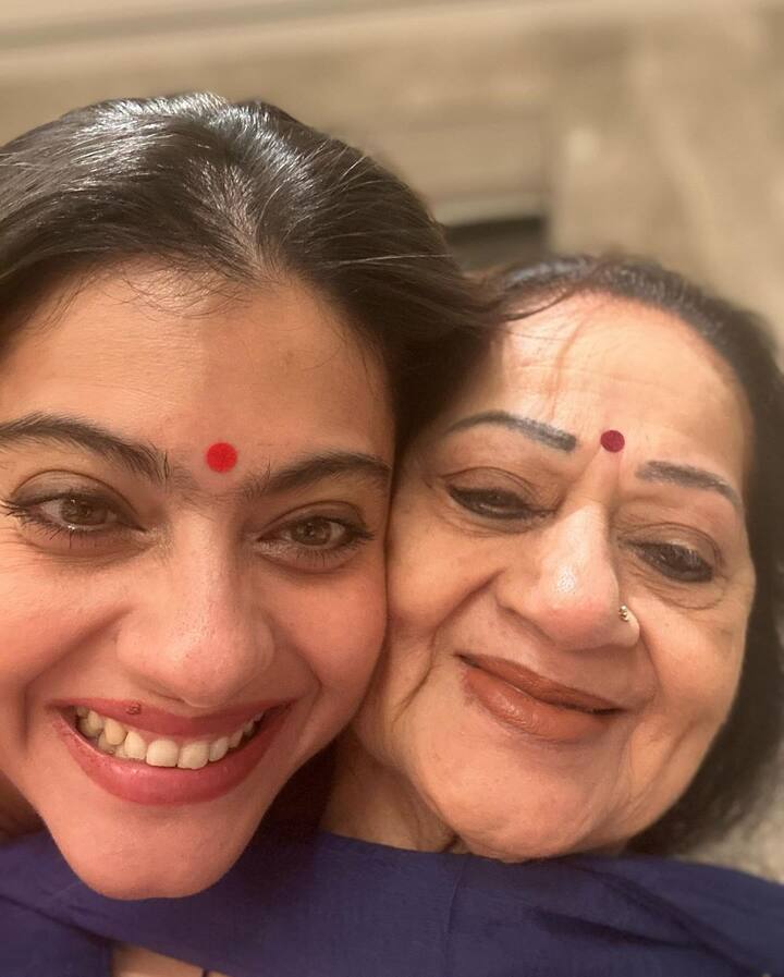 Kajol also posted a selfie with her mother-in-law.