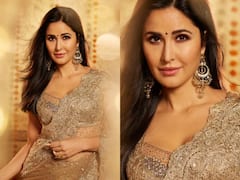 Katrina Kaif Throws Sparkle In A Golden Saree; PHOTOS