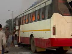 रोहतास में चलती बस में लगी आग, यात्रियों के कूदकर बचाई जान