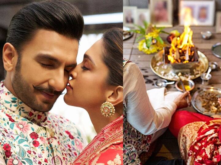 Deepika Padukone and Ranveer Singh:  दीपिका आणि रणवीर यांनी खास फोटो शेअर करुन चाहत्यांना दिवाळीच्या शुभेच्छा दिल्या आहेत. या फोटोमधील या दोघांच्या केमिस्ट्रीनं अनेकांचे लक्ष वेधले आहे.