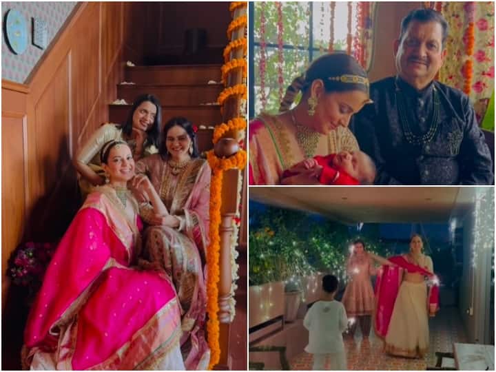 Kangana Ranaut Celebrated Diwali 2023 with Family Share video amid tejas flop ‘तेजस’ के फ्लॉप होने के बाद Kangana Ranaut की कैसी रही दिवाली? एक्ट्रेस ने वीडियो शेयर कर दिखाई झलक