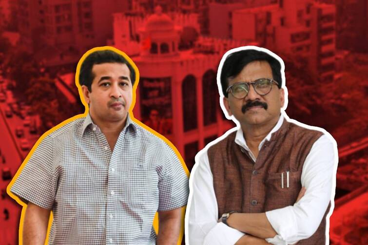 Nitesh Rane Targets to Uddhav thackeray Group MP Sanjay Raut Sharad Pawar BJP Shiv Sena Maharashtra politics Marathi News संजय राऊत-नितेश राणे 'अंडरवेअरवर' उतरले, टीका करता करता 'कमरेखाली' घसरले