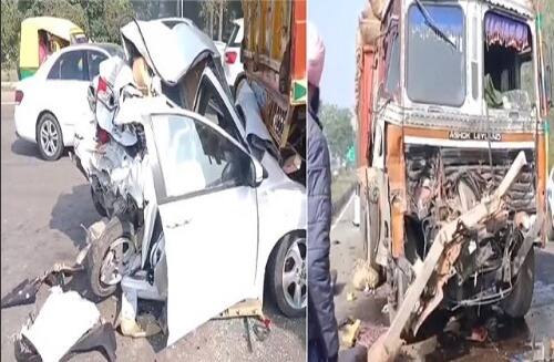 Punjab Accident major accident in Ludhiana Khanna 100 vehicles collided one died multi vehicle collision due to fog latest update marathi news मोठी बातमी! 100 गाड्या एकमेकांवर धडकल्या, पंजाबमध्ये भीषण अपघात