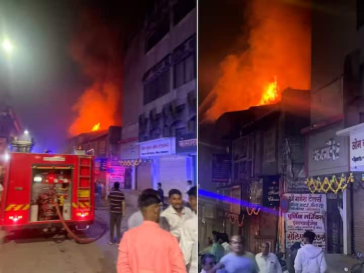 Nashik Fire: नासिक के एमजी रोड मार्केट में आधी रात को लगी भीषण आग, 5 से 6 दुकानें जलकर खाक