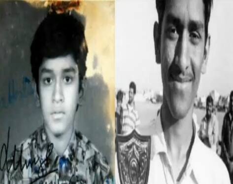 இந்திய கிரிக்கெட் அணியின் முன்னாள் கேப்டனும் கிரிக்கெட் ஜாம்பவானான எம்.எஸ்.தோனியின் குழந்தைப்பருவ புகைப்படம்.