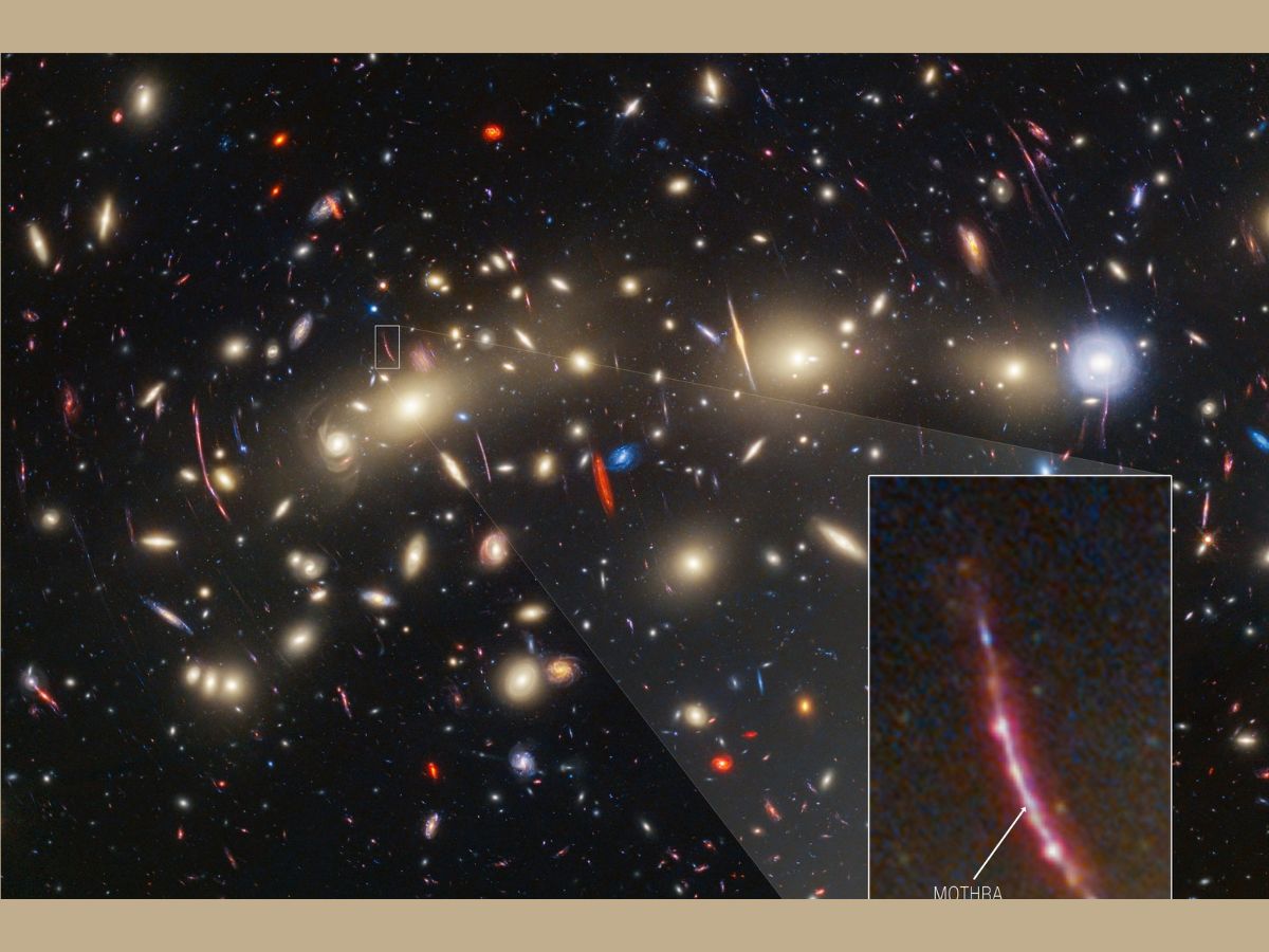 In Webb's image, there is a gravitationally lensed background galaxy. (NASA via University of Missouri)